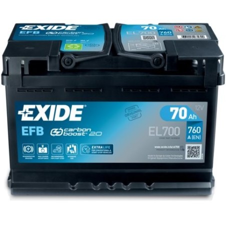 70Ah EFB Štartovacia batéria EXIDE EL700