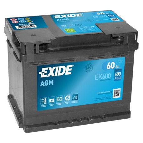 60Ah AGM Štartovacia batéria EXIDE EK600