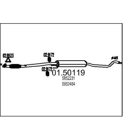 Stredný tlmic výfuku MTS 01.50119