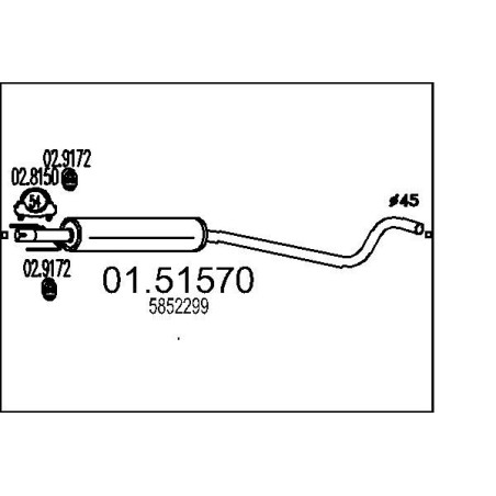 Stredný tlmic výfuku MTS 01.51570