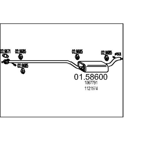 Stredný tlmic výfuku MTS 01.58600