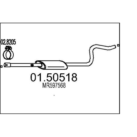 Stredný tlmic výfuku MTS 01.50518