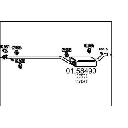 Stredný tlmic výfuku MTS 01.58490