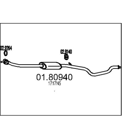 Stredný tlmic výfuku MTS 01.80860