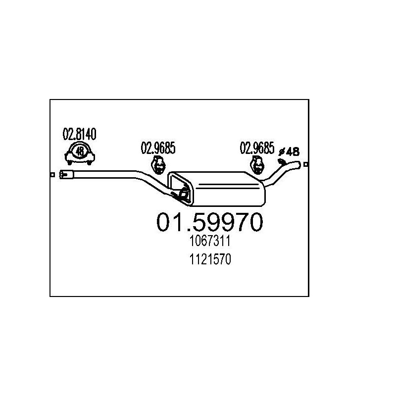 Stredný tlmic výfuku MTS 01.59970