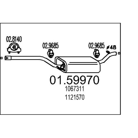 Stredný tlmic výfuku MTS 01.59970