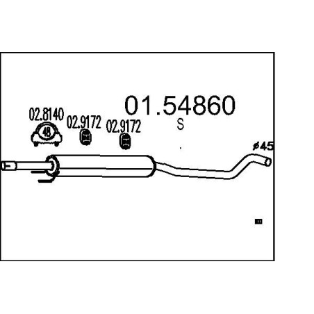 Stredný tlmic výfuku MTS 01.54860