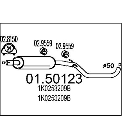 Stredný tlmic výfuku MTS 01.50123
