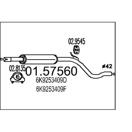 Stredný tlmic výfuku MTS 01.57560