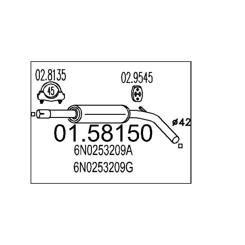 Stredný tlmic výfuku MTS 01.58150
