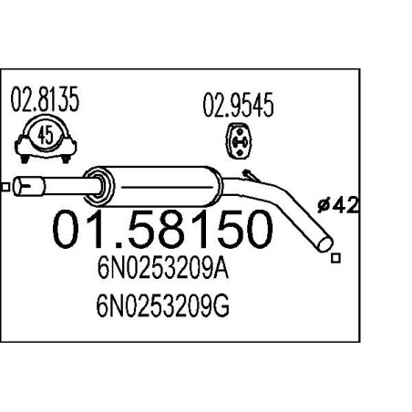 Stredný tlmic výfuku MTS 01.58150
