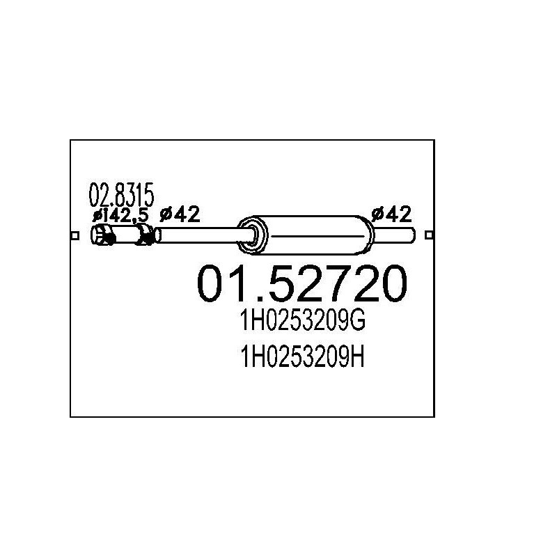 Stredný tlmic výfuku MTS 01.52720