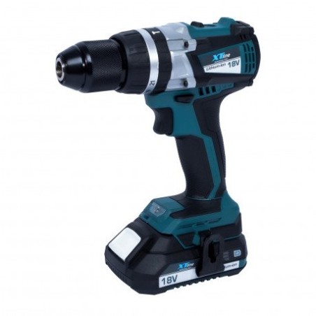 XTline Aku Vŕtačka bezuhlikova s príklepom, 2xAKU 2.0 Ah EVE + box XT102860E
