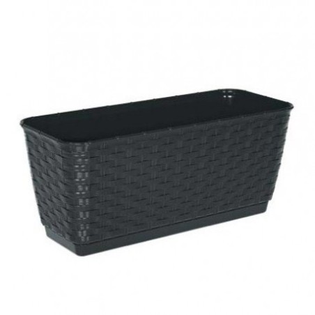 Trebor Kvetináč RATOLLA P antracit 38x15x14cm DRL400P/S433