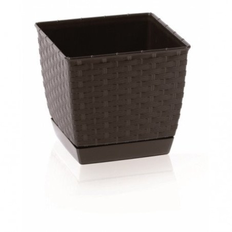 Trebor Kvetináč RATOLLA square tmavá hnedá 22x22x19cm DRLK220/440u